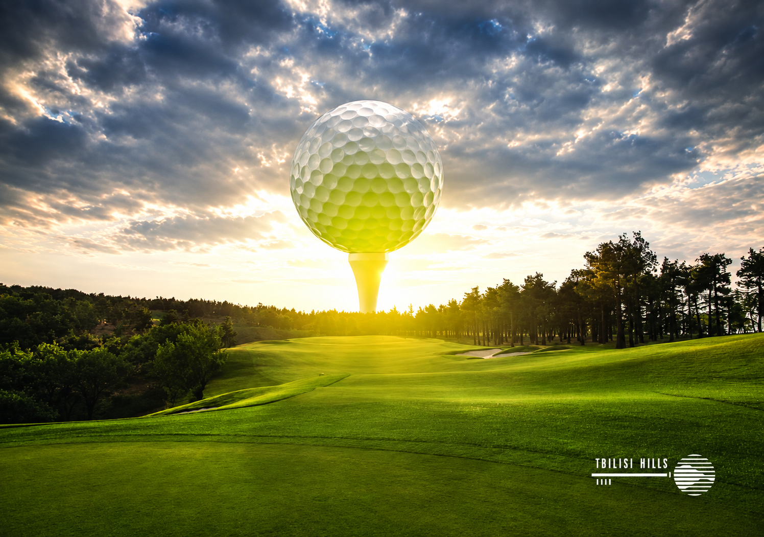 Tbilisi Hills golf ball and landscape campaign visual